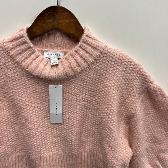 Topshop | Crop Balloon Sleeve Knit Sweater - Picture 3 of 4